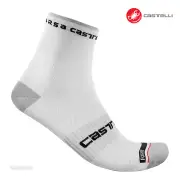 Castelli ROSSO CORSA PRO 9 Cycling Socks : WHITE - One Pair