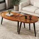 2X Premium Wood Nesting Coffee Table Stacking Side Tables Display Storage Table