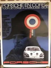 AWESOME Porsche Poster En Corse Tour Larousse