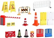 Tiny Traffic Cones Crosswalk Signal Toys - Traffic Cones Barrel Roadblocks Toys,17x Traffic Cone Crosswalk Signal Toys, Traffic Road Signs Educational Playset for Boys, Girls