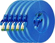 tunghey Cat 7 Ethernet Cable: Nylon Braided Flat High Speed Internet Cable LAN Cable Shielded Fast and Stable Ethernet Cord for Home and Office (1m-5pack)