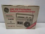 Vtg NEW NOS GE AM/FM Radio Cassette Player Recorder 3-5239 Black MINT Electric