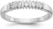 [Diamond2Deal] Women's 14K White Gold 5-Stone Diamond Wedding Band Ring 0.2 cttw