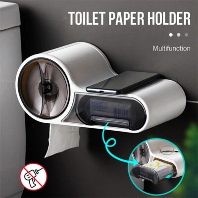 Toilet Storage Wall Mounted Bathroom Paper Holder Roll Tissue Box Waterproof