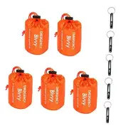 5 Pack Emergency Sleeping Bags Survival Bivvy Sack with Whistles, Lightweight