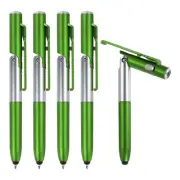 5pcs Multifunction Stylus Pen Capacitive Touch Screen Ballpoint Pens, Green