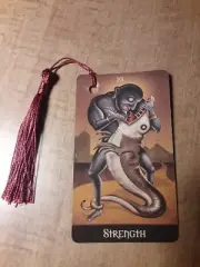 Strength- Deviant Tarot Bookmark Oracle Card Art Deck Gift, Purified & Charged