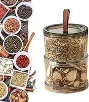 yanzisura Seasoning Jars with Lids - Airtight Seasoning Containers | Stackable Airtight Clear Bottle with Silicone Seal for Kitchen Cabinet Organization Home Family Dish