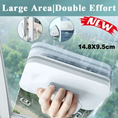 Handheld Magnetic Window Cleaner Double Side Cleaning Brush Pad Glass Wiper Tool