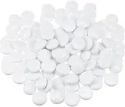 uxcell Fire Glass Beads for Fire Pits, Round Glass Marbles Gravel Pebbles Reflective Vase Fillers for Fish Tank Aquarium Decoration,1000g/2.2lbs, White