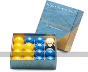 Super Aramith Pro Cup League Pool Balls - Blue and Yellow (2 inch with 1 7/8 inch White)