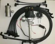 Small Cap CORVETTE Tach Drive BLACK HEI Distributor + Chrome Coil + Wires Under