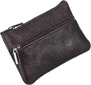 [LIFKOME] Men Coin Purse Ladies Purses Mini Wallet for Woman Coin Pouch Man Purse Men's Wallet Leather Storage Bag Wallet Pocket Leather Coin Purse Coffee