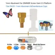 US Dental Zimmer PA 3.5mm Abutment Set - PEEK, AH=1mm, 1.0mm Long, With Caps