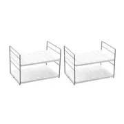 2x Boxsweden 42x20cm Brite Extendable 2 Tier Bottle Shelf Kitchen Storage Rack
