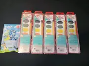 5 QTY Charles Leonard Semi Moist Watercolor Paint Set, Oval Pan W/ Brush + BLUEY