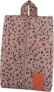 [VANZACK] Portable Shoe Storage Bag Breathable Organizer Pouch for Travel Toiletries and Makeup Durable Zippered Tote in Pink Leopard Print