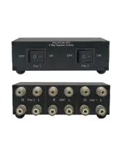 Premium 2 Zone Speaker Selector Switch Box 2 Way Stereo Audio Speaker Switcher