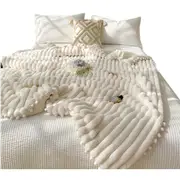 Blanket Cream White Tuscan Faux Fur Weighted 120X150cm Blankets