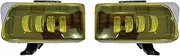 Compatible With Isuzu 700p ELF NQR NPR Across Truck 1 Pair LED Car Front Bumper Fog Light Driving Lamp Fog Lamp Foglamp Turn Signal Light(Yellow 1 Pair)
