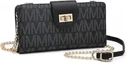 [MKP COLLECTION] MKP Women Fashion Small Crossbody Shoulder Bags Cell Phone Purse Wallet Clutch Bag Credit Card Holder Clutch Wallets w/Removable Strap (Black)
