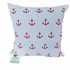 New 20”x20” Feather Seersucker Anchor Nautical Beach Throw Pillow Thro Marlo