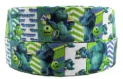 Monsters Inc Mike and Sully 1" Wide Repeat Ribbon Sold in Yard Lots