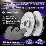Rear Slotted Brake Rotors + Ceramic Pads for Mitsubishi Lancer CA CB 1.6L 90-92