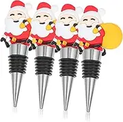 Hoement 4pcs Cork Party Bottle Plug Decorative Beverage Bottle Stopper Bottle Stoppers for Glass Bottles
