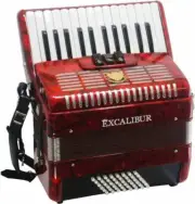 Excalibur Frankfurt 48 Bass Ultralight Accordion - Red