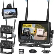 AUCARAUTO Wireless RV Backup Camera Kit - 2 HD 1080P Cameras, 7'' Monitor, 4-...