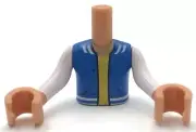 Lego New Nougat Torso Mini Doll Boy Blue Vest with Pockets Yellow Undershirt