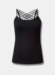 Torrid Foxy Strappy Front Cami Black Plus Size 5 5X 28 #G65007