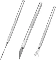 HLLMX 3 PCS Clay Ceramic Needle Tools Pottery Craft Tools Clay Ceramic Needle Detail Tools Sculpture Feather Pin, Carving Knife and Needle Detail Tools for Clay Pottery Sculpting