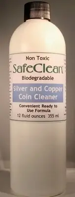 New! SafeClean Coin Cleaner for Modern Silver and Copper Coins. 12 fl. oz. 355ml
