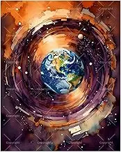 TAOPAOLAB Amazing Universe Art Paint by Numbers Kit for Adults - DIY Earth in Vortex Galaxy Painting on Canvas 16x20In, Acrylic Paint Set, Suitable for Beginners, Art for Home Decoration or Gifts
