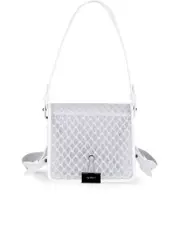Off-White Net Binder Clip Bag In White PVC