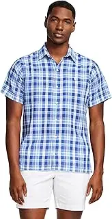 [IZOD] Men's Short Sleeve Madras Button Down Shirt