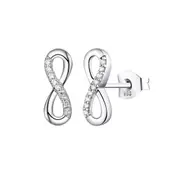 Bevilles Sterling Silver Cubic Zirconia Infinity Stud Earrings