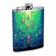 Alien Abduction Em3 Flask 8oz Stainless Steel Hip Drinking Whiskey
