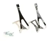 Chien King Single Strap Steel Toe Clips Large Silver w/ Bolts Bike Clip NEW