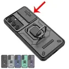 For Samsung Galaxy A55 Slide Camera Cover Hybrid Magnetic Ring Holder Case