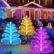 Jellyfish and Tree Solar Lights Christmas Decorations Color Changing Garden Lights Decor for Pathway Lawn Patio