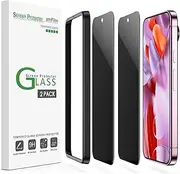 amFilm [2 Pack] for Privacy Screen Protector Google Pixel 9 Pro XL 2024, Tempered Glass, Ultrasonic Fingerprint Compatible, with Easy Installation Frame, Anti Scratch, Bubble Free, Case Friendly