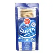 Wood Sticks Cotton Swabs 100% Cotton Lot Double Wooden Q Tip 350 VALUE PACK