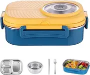 Stainless Steel Lunch Box for Kids, Leakproof Thermal Lunch Box with Chopsticks & Spoon, Portable for School, Work, Picnics, Travel