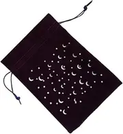 COHEALI Drawstring Storage Bag for Tarot Cards Flannel Jewelry Pouch Moon Star Pattern