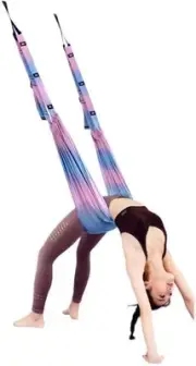 Rainbow Yoga Stretching Strap with 2 Pull ropes, Backbend Training Belt