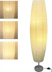 [LALISU] Floor Lamp, Paper Lamp, Modern Floor Lamps with Lampshade, Floor Lamp for Living Room with Foot Switch, Bedroom and Study (White-01)