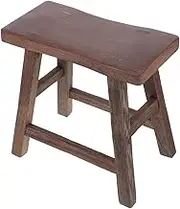 Gatuida Solid Wood Step Stool for Adults Lightweight Wooden Footstool for Living Room and Bathroom Durable Multipurpose Stool for Shoe Changing Rustic Wooden Design Long